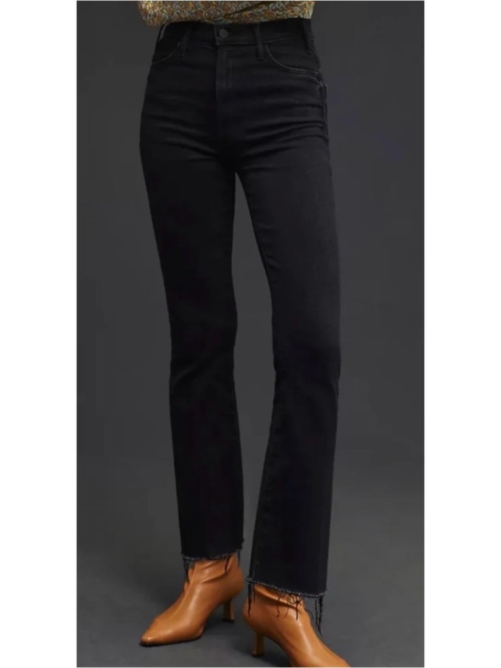 MOTHER The Hustler Ankle Fray Jeans Encounters At Night Dark Blue Size 28